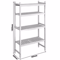 وحدة رفوف ألمنيوم - بداية - 889x1800mm - عمق: 460 mm - 4 رفوف - الحمولة: 600 kg