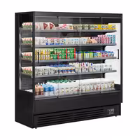 Commercial multideck display fridge - 1940mm - 893L - with 4 sliding glass doors & 4 shelves - Black