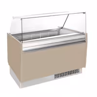 Ice Cream Display Freezer | LIAM - 1310mm - Static cooling - with LED lighting - for 10x 5 litres Napoli pans - Beige