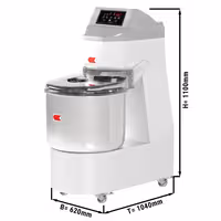 Spiraalmikser - 60,0 l / 35,0 kg - 2 kiirust - fikseeritud kauss - 400 V - taimer