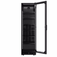 Frigorífico expositor de bebidas - 595mm - 569L - design sem moldura - com 1 porta de vidro - com indicação/painel digital de temperatura - Preto