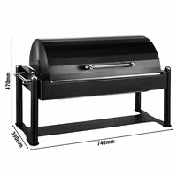 — grijana posuda GN 1/1 - s roll-top poklopcem - crna (chafing dish)