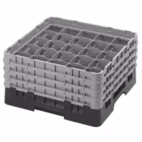 CAMBRO | CAMRACK® - Košara za pranje čaša 1/1 - 25 odjeljaka - Sa 4 produžetka - 500x500 mm - Crna boja