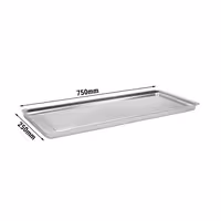 Pladanj za izlaganje / posluživanje - nehrđajući čelik (AISI 304) - s rubom - 768x268 mm - Visina: 40 mm