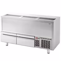 Rashladna škrinja za boce - inox - 445 l - s 2 ladica
