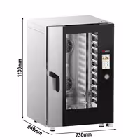 Commercial Electric Combi Oven - Touchscreen Controls - 11x GN 1/1 - incl. Automatic washing system & Core temperature probe