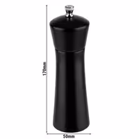 (6 komada) Mlin za papar – MIDNIGHT – Drvo – Visina: 170 mm – Crna