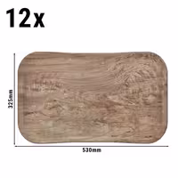 (12 komada) CAMBRO | CENTURY™ - Pladanj od stakloplastike - GN 1/1 - Izgled svijetlog maslinovog drveta - Glatko