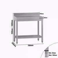 RST-työpöytä ECO - 700x700 mm - alatasolla & roiskesuojalla