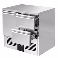 Commercial Counter Fridge PREMIUM - 900x700mm - with 1 door - 2 drawers - capacity 220 litres