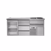 Pivski štand Premium PLUS - 1950x700 mm - 1 staklena vrata & 3 ladice
