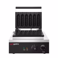 Commercial Waffle Maker / Lolly Waffle Maker - Double - Manual - 1.55kW - Shape: Waffle on a stick - for 6 pieces