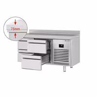 Commercial Counter Fridge PREMIUM PLUS - 1468x700mm - with 4 drawers - with upstand