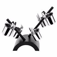 Cutlery Cylinder Holder - 360x200mm - Height: 590mm - Stainless steel - incl. 5 stainless steel holders - removable cutlery container - Black