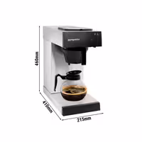 Commercial Filter Coffee Machine - 1.8L - 1.4 kW - with manual fill & 2 hot plates - incl. 1 glass jug