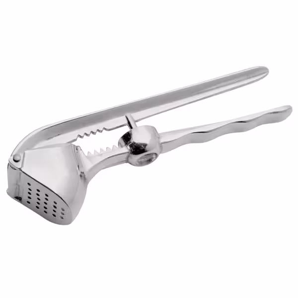 Preša za češnjak - Aluminij - s integriranim odstranjivačem koštica - Duljina: 17 cm