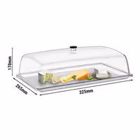 Tray with Dome Cover - DOME - GN 1/2 - Polycarbonate - 325x265mm - Height: 170mm - incl. GN 1/2 tray - with stackable design