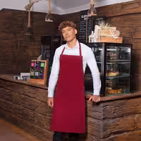 KARLOWSKY | Bib Apron Basic – Bordeaux - 750×1000 mm - Fixed Neck Strap 600 mm - Polyester