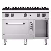 Cocina a gas - 39,5kW - 5 fuegos - con horno de gas estático - 6kW