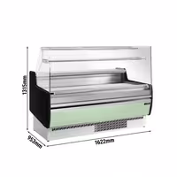 Serve Over Counter - 1622x953mm - front panel light green - capacity 178 litres