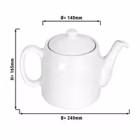 Teapot - 1.2L - Porcelain - White