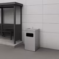 Kanta za smeće - s pepeljarom - 300x300x600 mm - Nehrđajući čelik