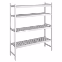 Scaffale in alluminio anodizzato - 1311x1685mm - Profondità: 460mm - 4 ripiani - Portata: 450kg