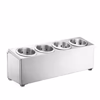 Cutlery Cylinder Holder - 505x150mm - Height: 180mm - Stainless steel - incl. 4 Holders