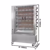 Commercial Electric Chicken Rotisserie Oven - 28.8kW - with 6 Skewers for up to 36 chickens - Cream