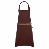 (6 pieces) KARLOWSKY | Professional Leather Bib Apron – Mocha - 600×820 mm