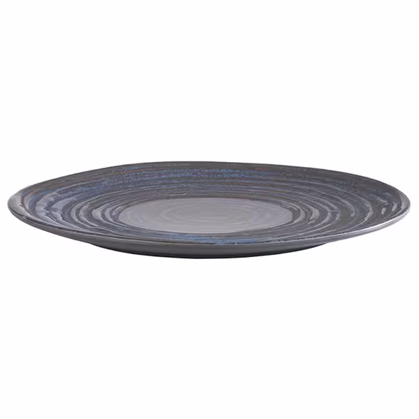 (6 adet) LOOPS - Düz Tabak Yuvarlak - Melamin, Ø270mm, Mavi / Gri
