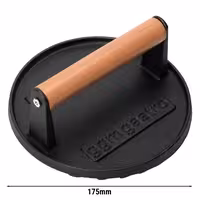 Preša za burgere – lijevano željezo – Ø 175 mm – rebrasta