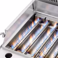 Lávaköves gázgrill - 14 kW - Billenthető grillrács - Asztali kivitel - 700 mm mély - 700-as sorozat - Fekete előlap