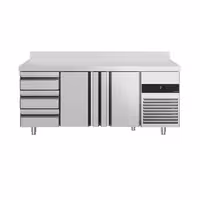 Commercial Counter Fridge PREMIUM - 1865x700mm - with 2 doors - 3 drawers [1/1] - with upstand