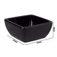 (6 adet) Ramekin (Sos Kasesi) - FRIENDLY - PET (Geri Dönüştürülmüş) - 50ml - köşeli - 65x65mm - Siyah
