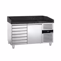 Pizzakühltisch PREMIUM - 1500x800mm - mit 1 Tür & 7 Schubladen
