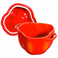 STAUB | CERAMIQUE - Cocotte - Paprikaform - Ø 110mm - Keramik - Orange-Röd
