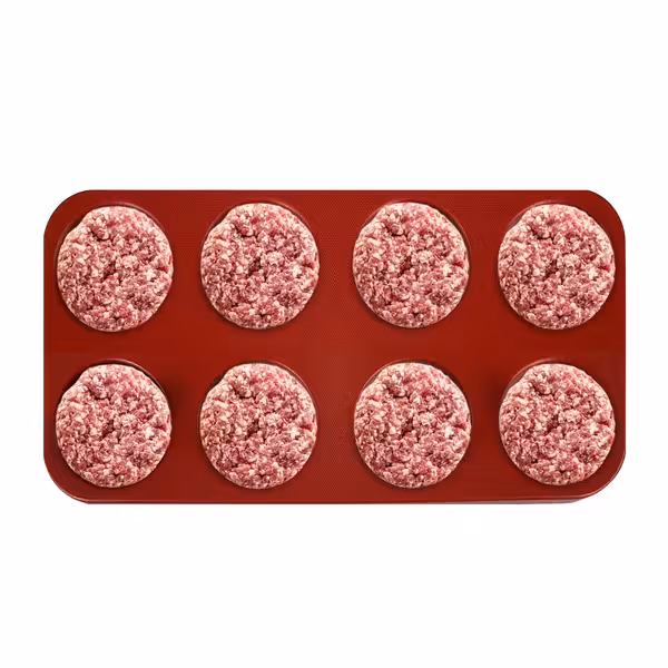 Hamburger nyomó - műanyag (BPA-mentes) - közepes - Ø 100 mm - piros - 8 lyuk - 125 g - forma nélkül