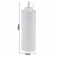 (6 Stück) Quetschflasche - PET - 650ml - Ø 65mm - mit Verschlusskappe - Weiß