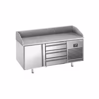 Stół chłodniczy do pizzy PREMIUM PLUS - 1490x700mm - z blatem granitowym - 1‑drzwiowy, 3 szuflady