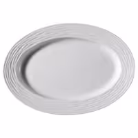 (12 adet) SEA WAVE - Sunum Tabağı Oval Düz - Porselen, 350x350mm, Beyaz