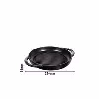 STAUB | Pure Grill Round Cast Iron Grill Pan – Ø23 cm - Black