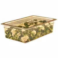 (6 szt.) CAMBRO | Pokrywa GN 1/1 H-PAN™ – płaska – odporna na wysoką temperaturę – z uchwytem – bursztynowa