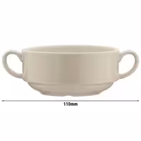 (24 adet) SEMPRE - Kulplu Çorba Kasesi - 320 ml - Krem