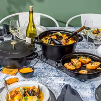 STAUB | STACKABLE SET - Tencere seti - 3 adet - Ø 240mm - Dökme demir - Siyah