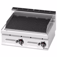 Lávaköves gázgrill - 13,8 kW - Öntöttvas grillrács - 2 grillrács - Asztali kivitel - 700-as sorozat