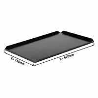 (5 unid) Bandeja de apresentação - Alumínio anodizado - 600x150x10mm - Preto - retangular