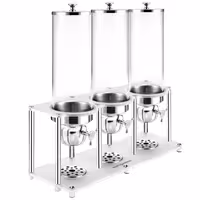 Commercial Cereal Dispenser - Trple - 3 Plastic Containers - 3x 3.7L - Silver