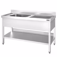 Sudoper PREMIUM - 1400x600 mm - s donjom policom - s 1 koritom - korito lijevo