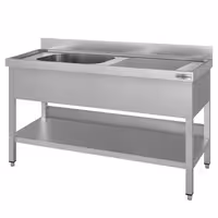 Sudoper ECO - 1400x600 mm - s donjom policom - s 1 koritom - korito lijevo